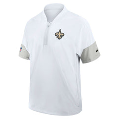 New Orleans Saints Sideline Short Sleeve Quarter-Zip Dri-FIT Coach Jacket White - Nike