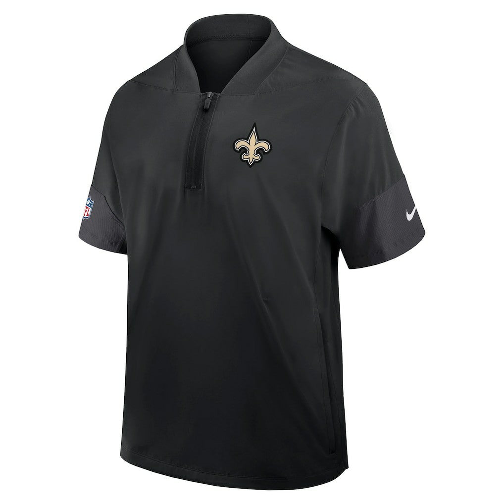 New Orleans Saints Sideline Short Sleeve Quarter-Zip Dri-FIT Coach Jacket Black - Nike