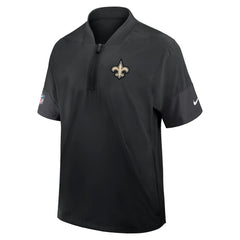 New Orleans Saints Sideline Short Sleeve Quarter-Zip Dri-FIT Coach Jacket Black - Nike