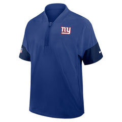 New York Giants Sideline Short Sleeve Quarter-Zip Dri-FIT Coach Jacket Royal - Nike