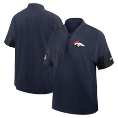 Denver Broncos Sideline Short Sleeve Quarter-Zip Dri-FIT Coach Jacket Navy - Nike