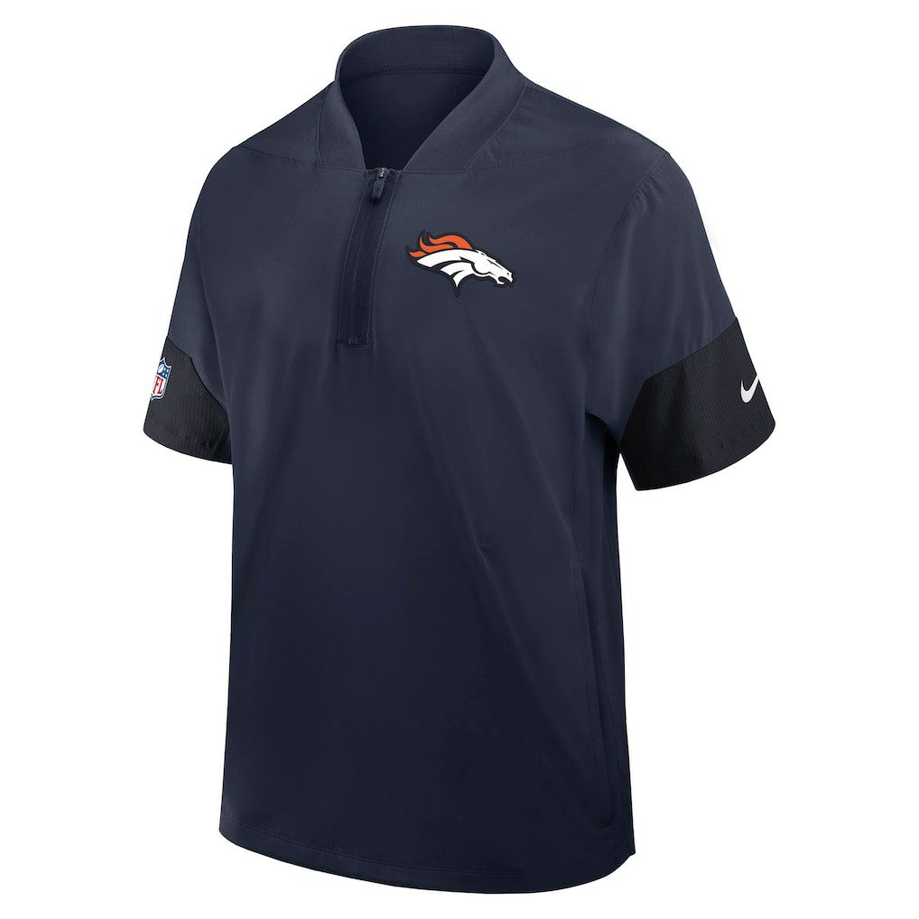 Denver Broncos Sideline Short Sleeve Quarter-Zip Dri-FIT Coach Jacket Navy - Nike