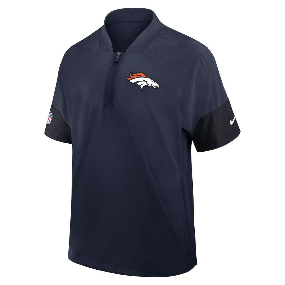 Denver Broncos Sideline Short Sleeve Quarter-Zip Dri-FIT Coach Jacket Navy - Nike