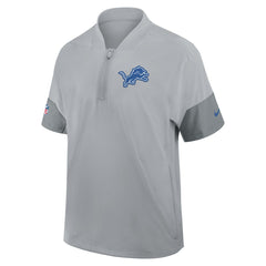 Detroit Lions Sideline Short Sleeve Quarter-Zip Dri-FIT Coach Jacket Gray - Nike
