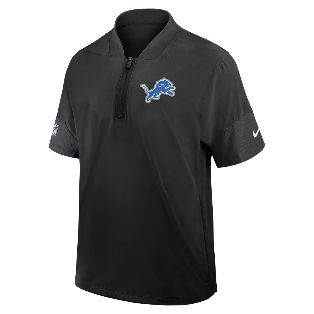 Detroit Lions Sideline Short Sleeve Quarter-Zip Dri-FIT Coach Jacket Black - Nike