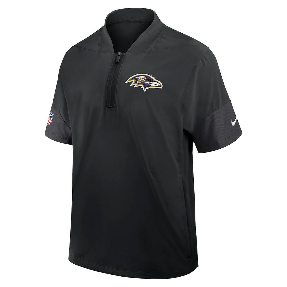 Baltimore Ravens Sideline Short Sleeve Quarter-Zip Dri-FIT Coach Jacket Black - Nike