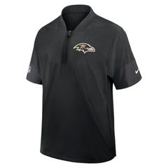 Baltimore Ravens Sideline Short Sleeve Quarter-Zip Dri-FIT Coach Jacket Black - Nike