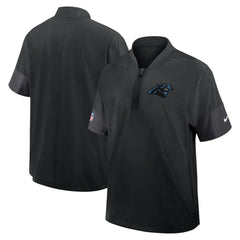 Carolina Panthers Sideline Short Sleeve Quarter-Zip Dri-FIT Coach Jacket Black - Nike