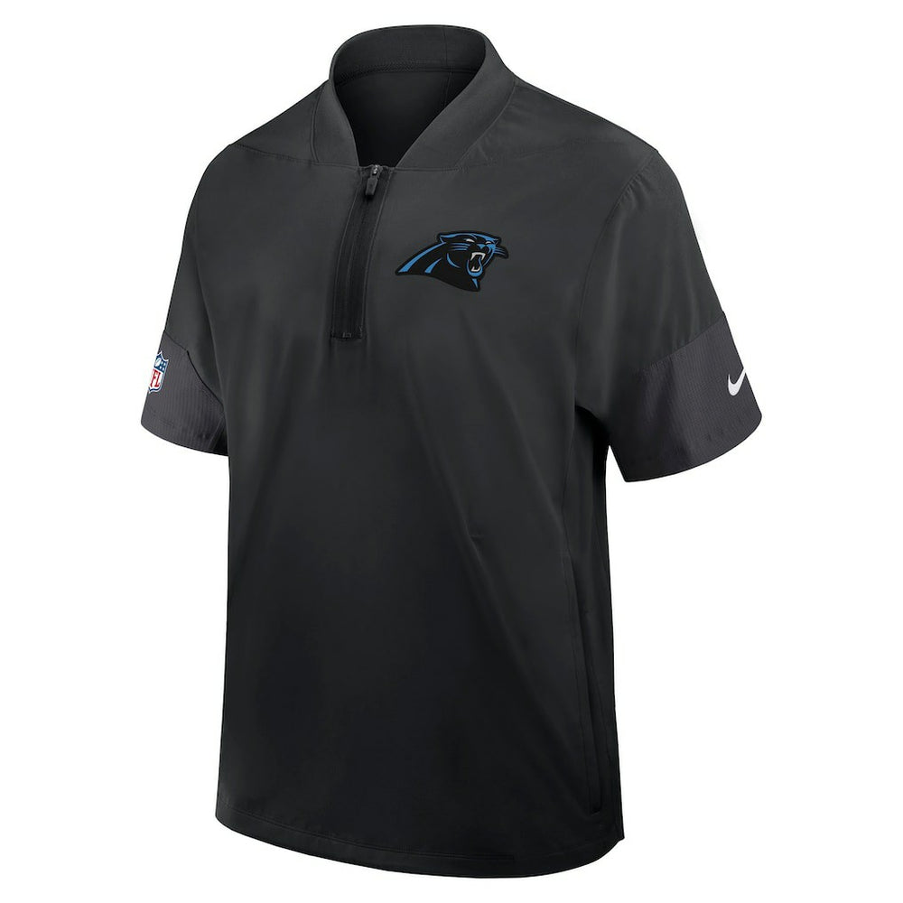 Carolina Panthers Sideline Short Sleeve Quarter-Zip Dri-FIT Coach Jacket Black - Nike