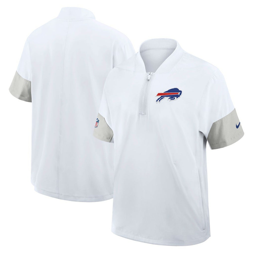Buffalo Bills Sideline Short Sleeve Quarter-Zip Dri-FIT Coach Jacket White - Nike