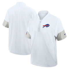 Buffalo Bills Sideline Short Sleeve Quarter-Zip Dri-FIT Coach Jacket White - Nike
