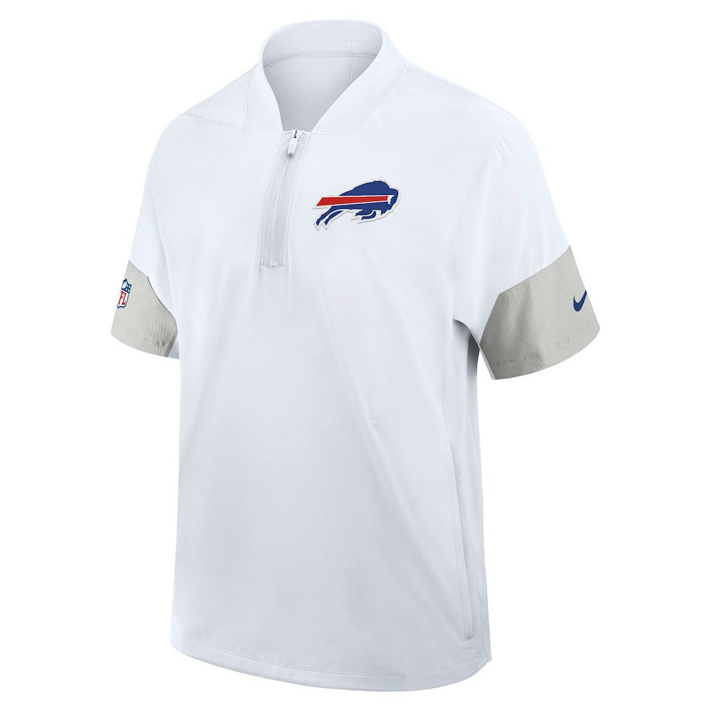 Buffalo Bills Sideline Short Sleeve Quarter-Zip Dri-FIT Coach Jacket White - Nike