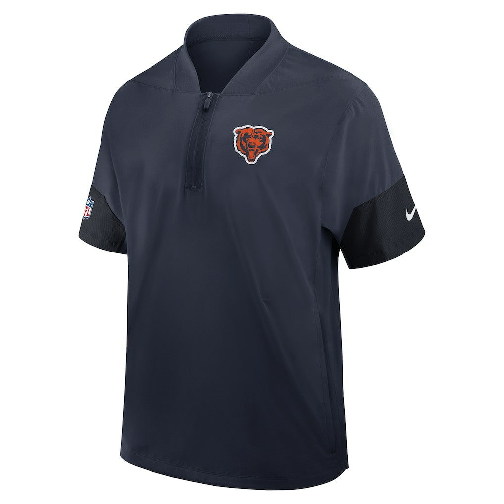 Chicago Bears Sideline Short Sleeve Quarter-Zip Dri-FIT Coach Jacket Navy - Nike