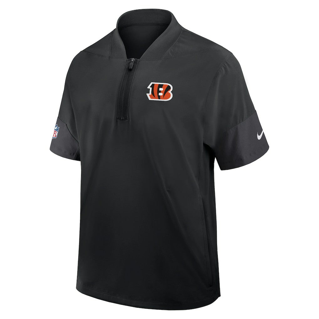 Cincinnati Bengals Sideline Short Sleeve Quarter-Zip Dri-FIT Coach Jacket Black - Nike