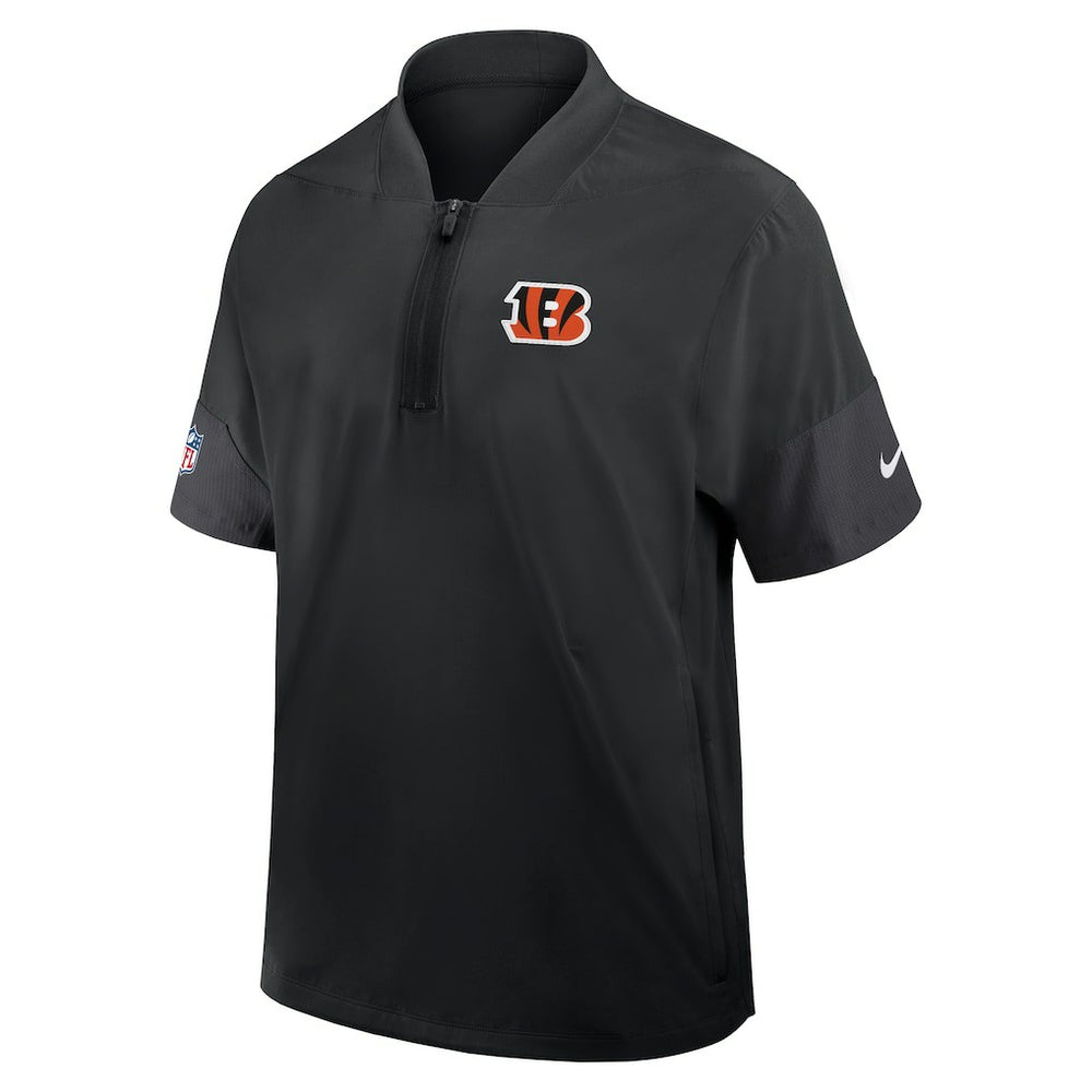 Cincinnati Bengals Sideline Short Sleeve Quarter-Zip Dri-FIT Coach Jacket Black - Nike