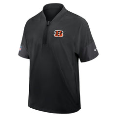 Cincinnati Bengals Sideline Short Sleeve Quarter-Zip Dri-FIT Coach Jacket Black - Nike