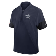 Dallas Cowboys Sideline Short Sleeve Quarter-Zip Dri-FIT Coach Jacket Navy - Nike