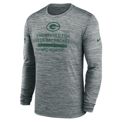 Green Bay Packers Sideline Velocity Performance Long Sleeve T-Shirt - Gray - Nike