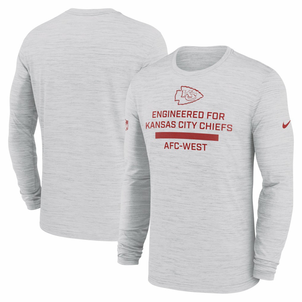 Kansas City Chiefs Sideline Velocity Performance Long Sleeve T-Shirt - Ash - Nike