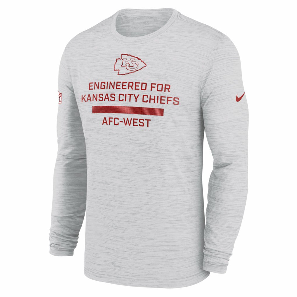 Kansas City Chiefs Sideline Velocity Performance Long Sleeve T-Shirt - Ash - Nike