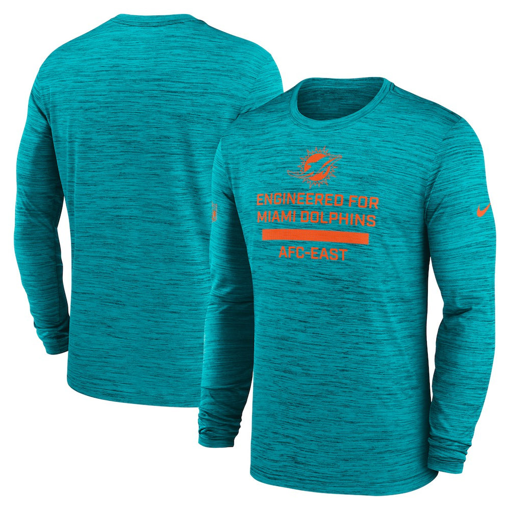 Miami Dolphins Sideline Velocity Performance Long Sleeve T-Shirt - Aqua - Nike