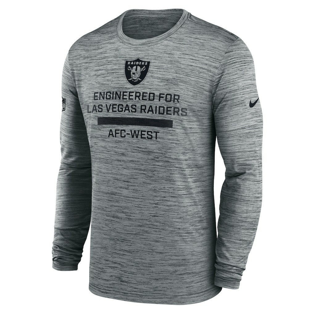 Las Vegas Raiders Sideline Velocity Performance Long Sleeve T-Shirt - Gray - Nike
