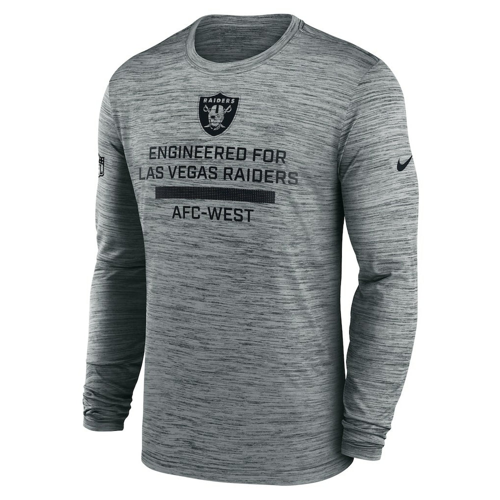 Las Vegas Raiders Sideline Velocity Performance Long Sleeve T-Shirt - Gray - Nike
