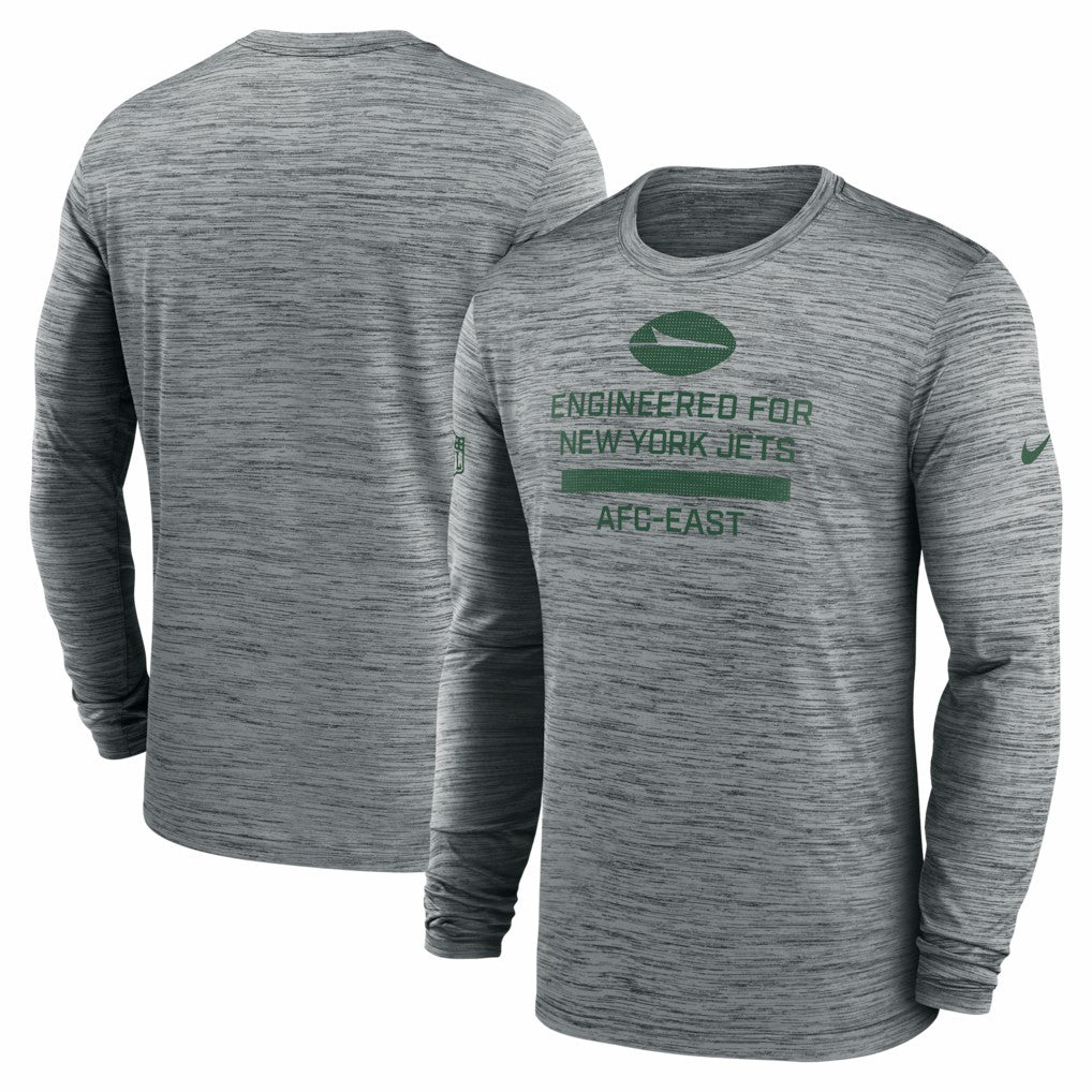 New York Jets Sideline Velocity Performance Long Sleeve T-Shirt - Gray - Nike