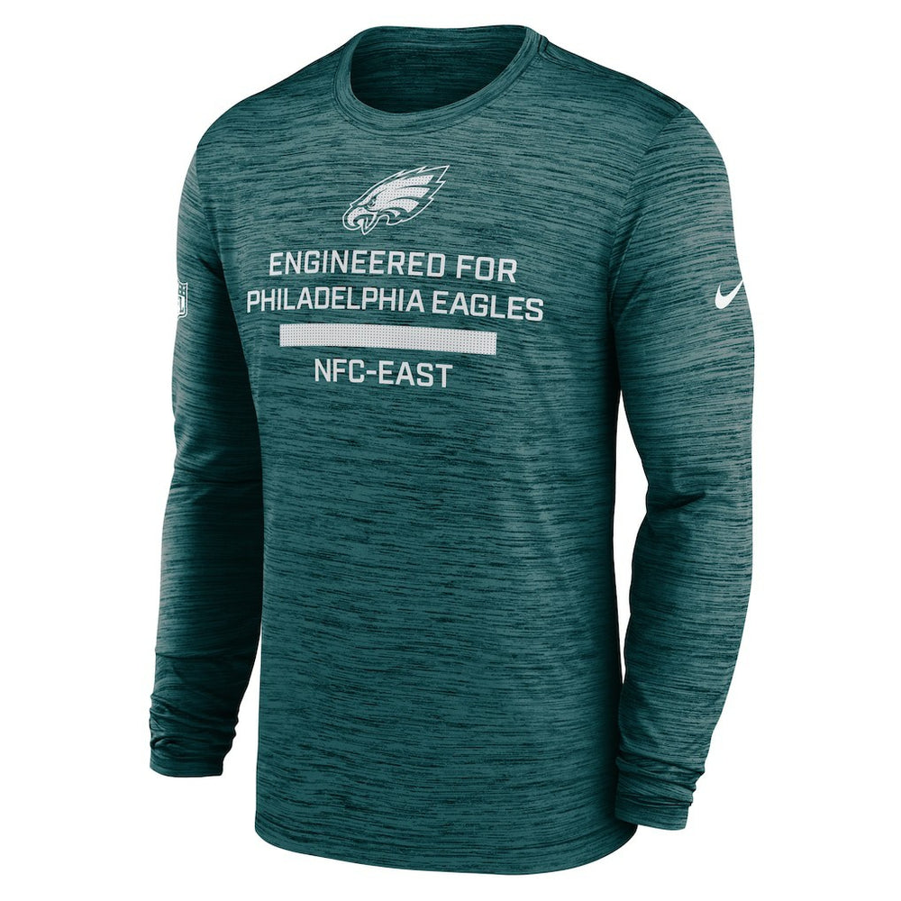 Philadelphia Eagles Sideline Velocity Performance Long Sleeve T-Shirt - Midnight Green - Nike