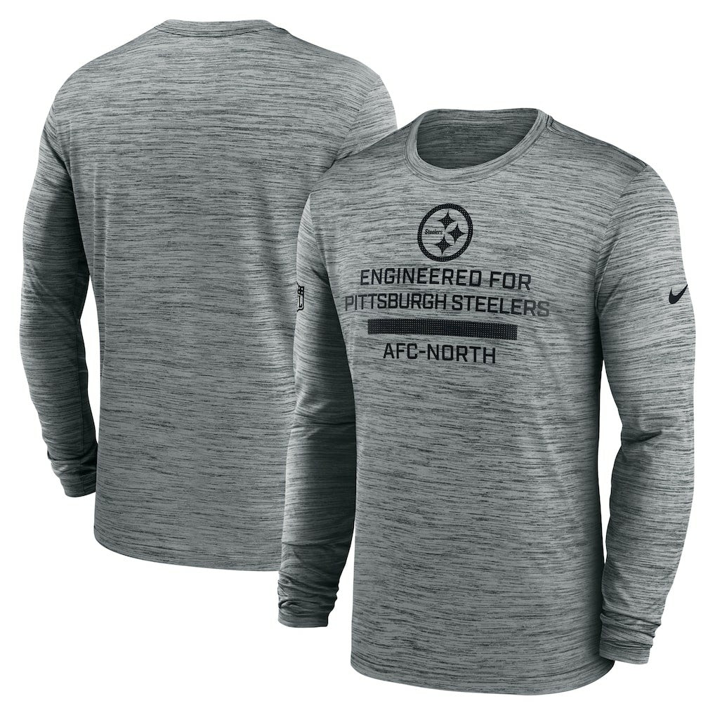 Pittsburgh Steelers Sideline Velocity Performance Long Sleeve T-Shirt - Gray - Nike