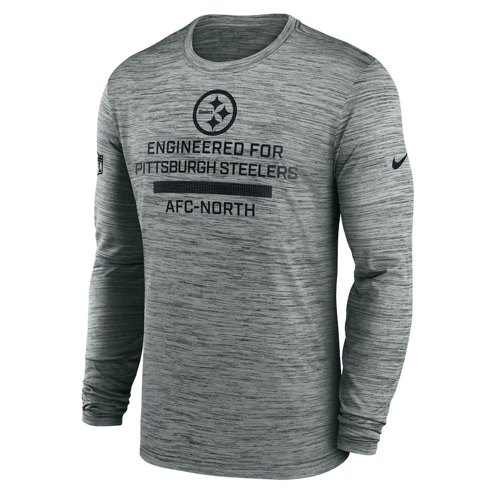Pittsburgh Steelers Sideline Velocity Performance Long Sleeve T-Shirt - Gray - Nike