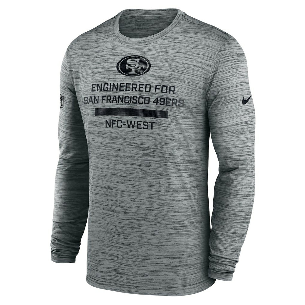 San Francisco 49ers Sideline Velocity Performance Long Sleeve T-Shirt - Gray - Nike