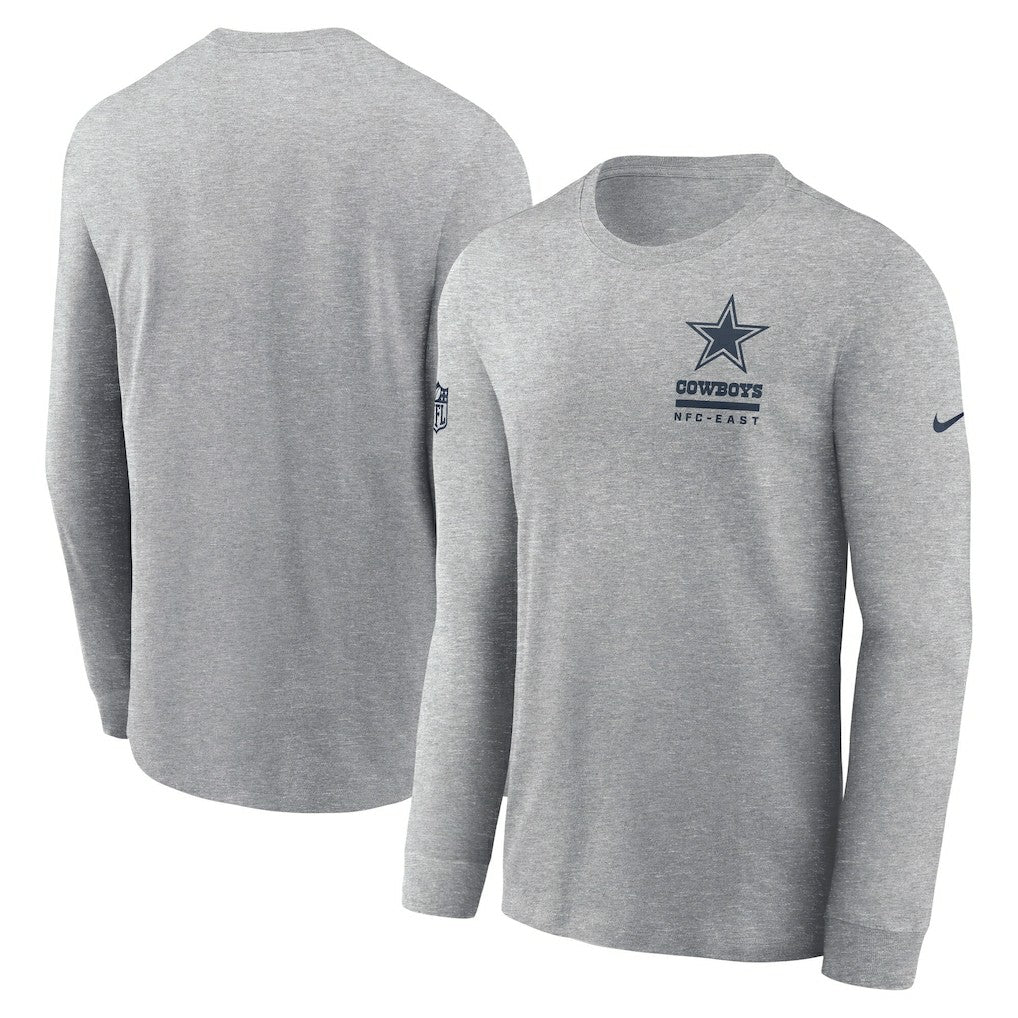 Dallas Cowboys Sideline Dri-FIT Long Sleeve T-Shirt Heather Gray - Nike