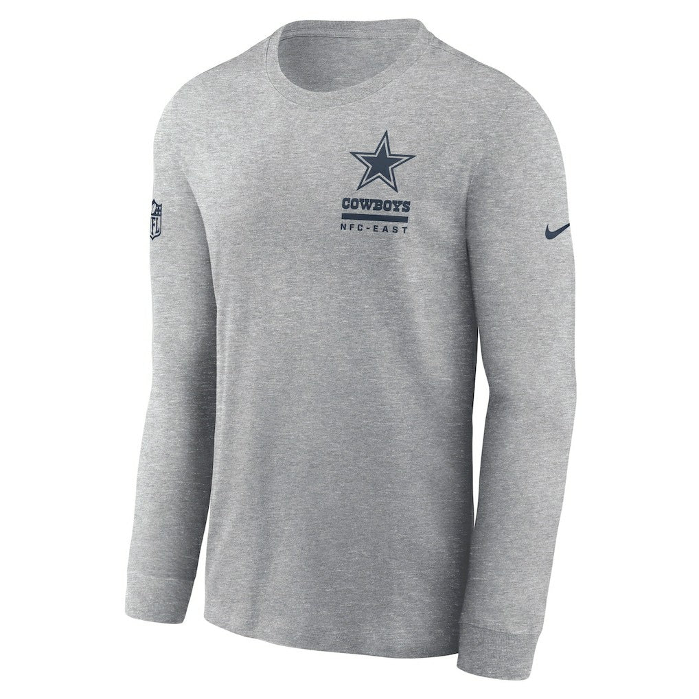 Dallas Cowboys Sideline Dri-FIT Long Sleeve T-Shirt Heather Gray - Nike