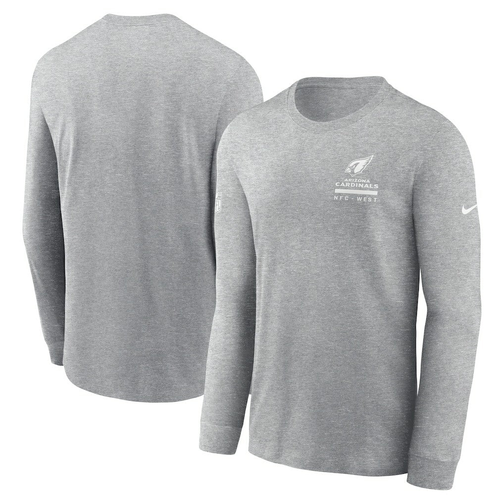 Arizona Cardinals Sideline Dri-FIT Long Sleeve T-Shirt Heather Gray - Nike