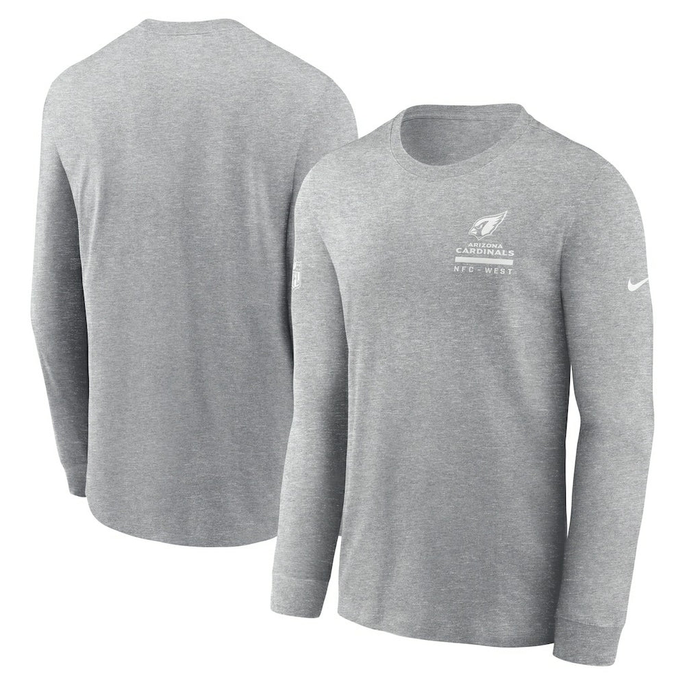 Arizona Cardinals Sideline Dri-FIT Long Sleeve T-Shirt Heather Gray - Nike