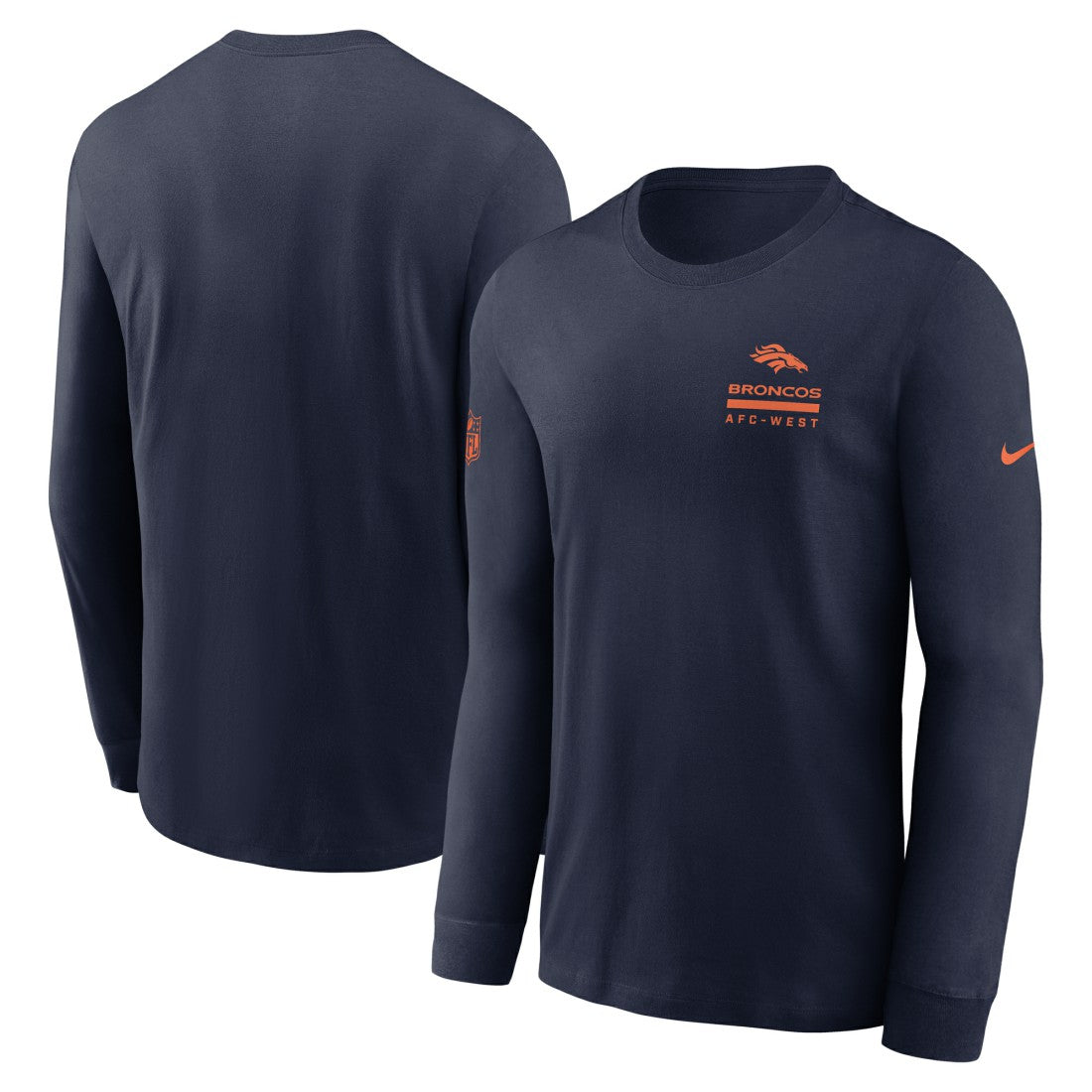Denver Broncos Sideline Dri-FIT Long Sleeve T-Shirt Navy - Nike