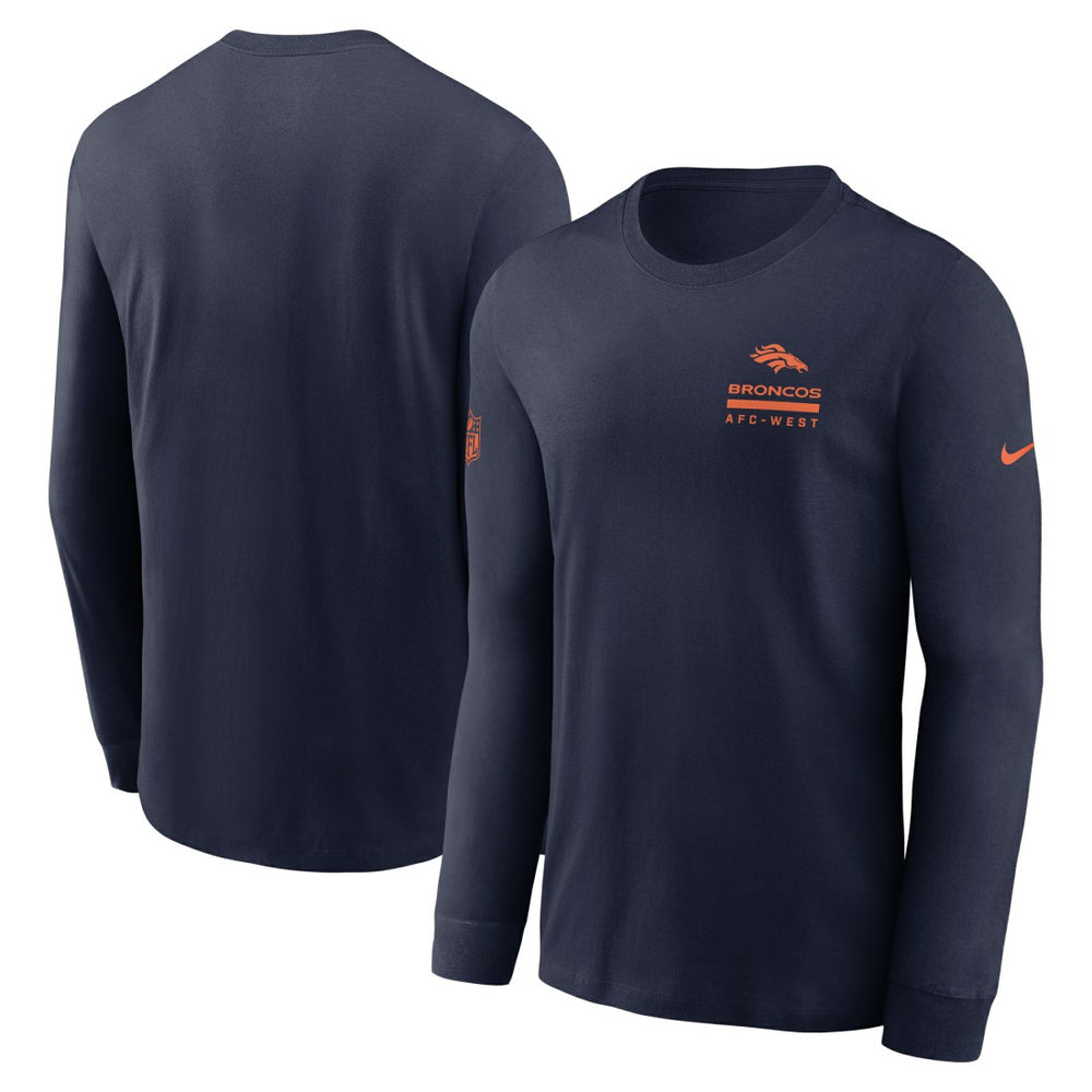 Denver Broncos Sideline Dri-FIT Long Sleeve T-Shirt Navy - Nike