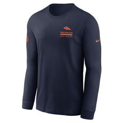 Denver Broncos Sideline Dri-FIT Long Sleeve T-Shirt Navy - Nike