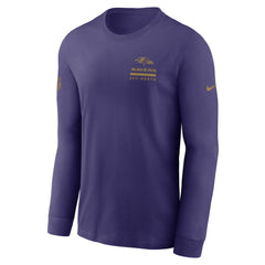 Baltimore Ravens Sideline Dri-FIT Long Sleeve T-Shirt Purple - Nike