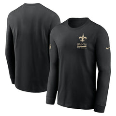 New Orleans Saints Sideline Dri-FIT Long Sleeve T-Shirt Black - Nike