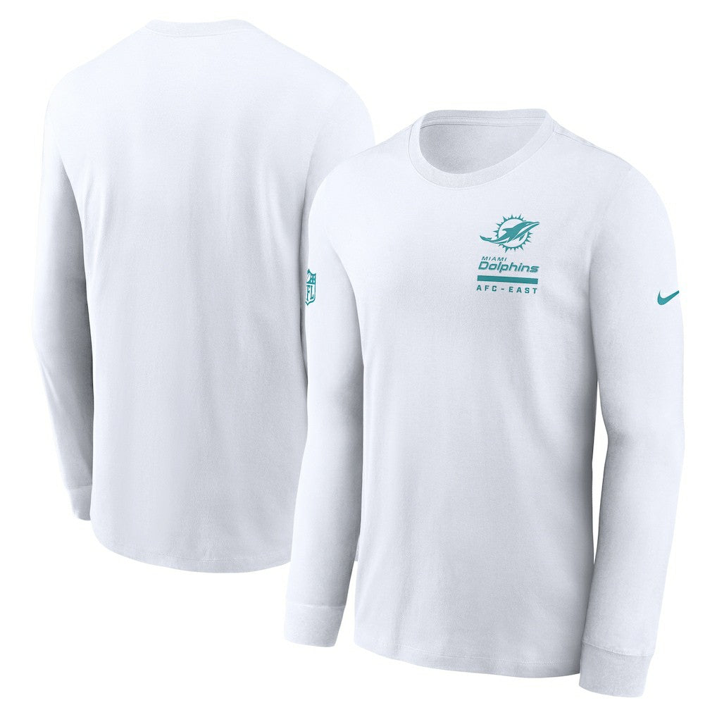 Miami Dolphins Sideline Dri-FIT Long Sleeve T-Shirt White - Nike