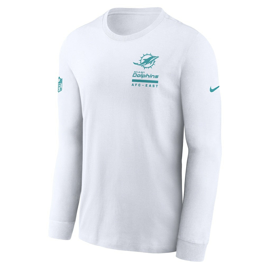 Miami Dolphins Sideline Dri-FIT Long Sleeve T-Shirt White - Nike