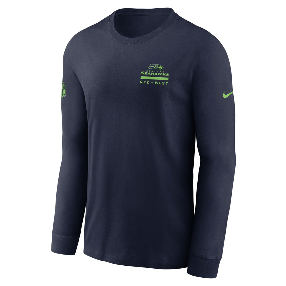 Seattle Seahawks Sideline Dri-FIT Long Sleeve T-Shirt College Navy - Nike
