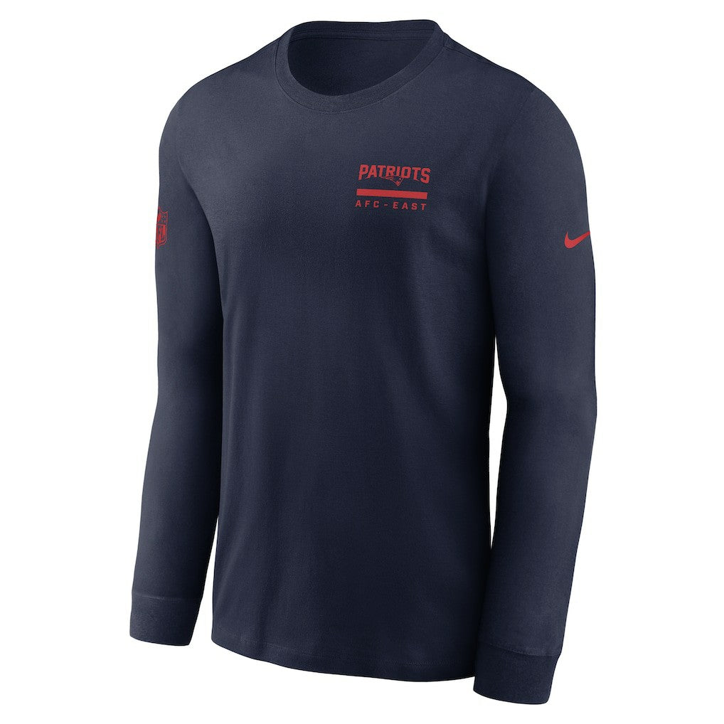 New England Patriots Sideline Dri-FIT Long Sleeve T-Shirt Navy - Nike