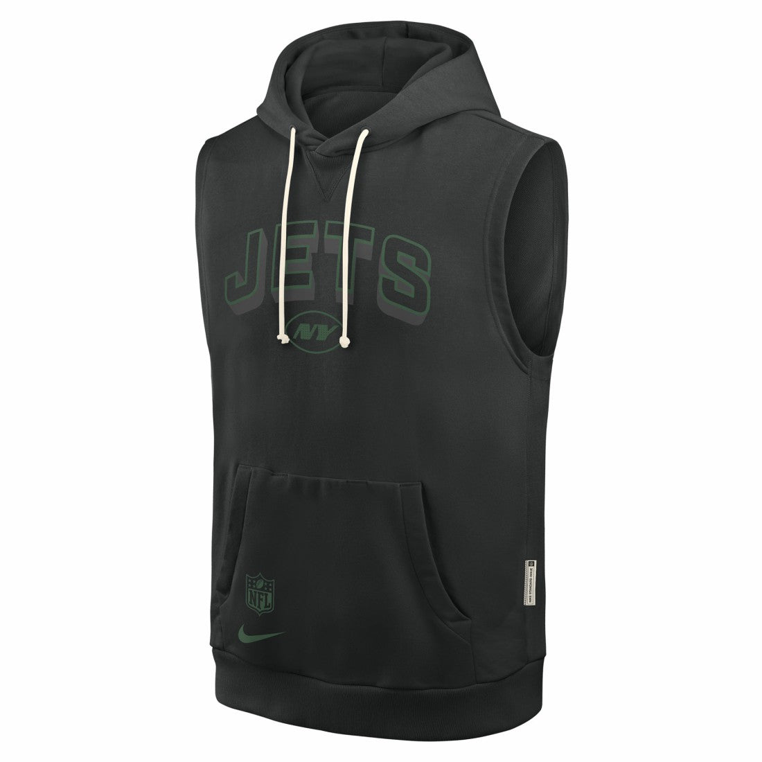 New York Jets Sideline Standard Issue Dri-FIT Sleeveless Hoodie Black - Nike