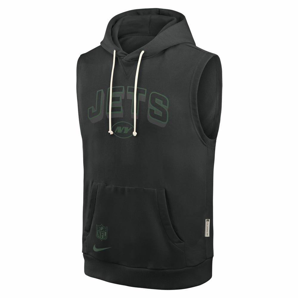 New York Jets Sideline Standard Issue Dri-FIT Sleeveless Hoodie Black - Nike