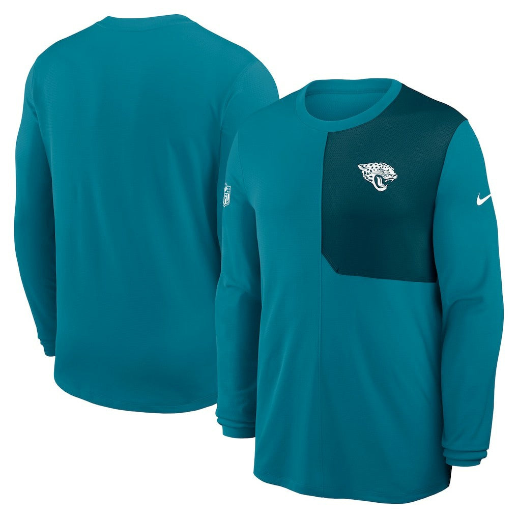 Jacksonville Jaguars Sideline Coach UV Dri-FIT Long Sleeve Shirt Teal - Nike