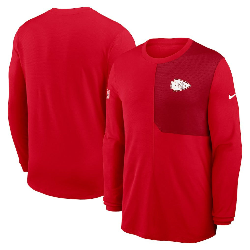 Kansas City Chiefs Sideline Coach UV Dri-FIT Long Sleeve Shirt Red - Nike