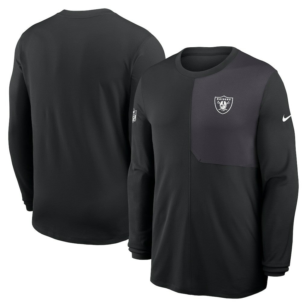 Las Vegas Raiders Sideline Coach UV Dri-FIT Long Sleeve Shirt Black - Nike